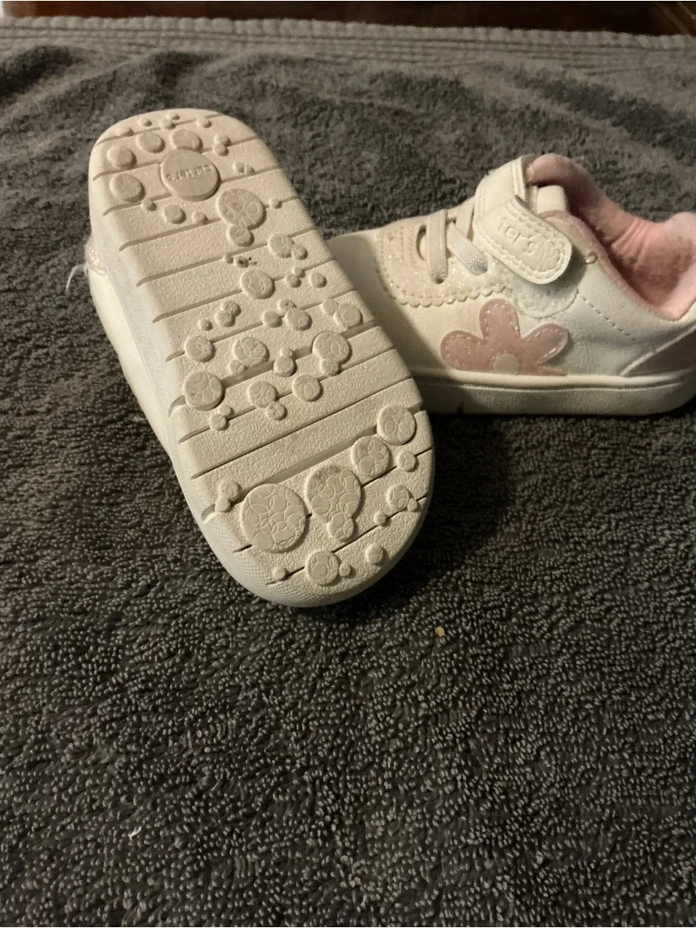 Carter's White and Pink Toddler Sneakers with Velcro